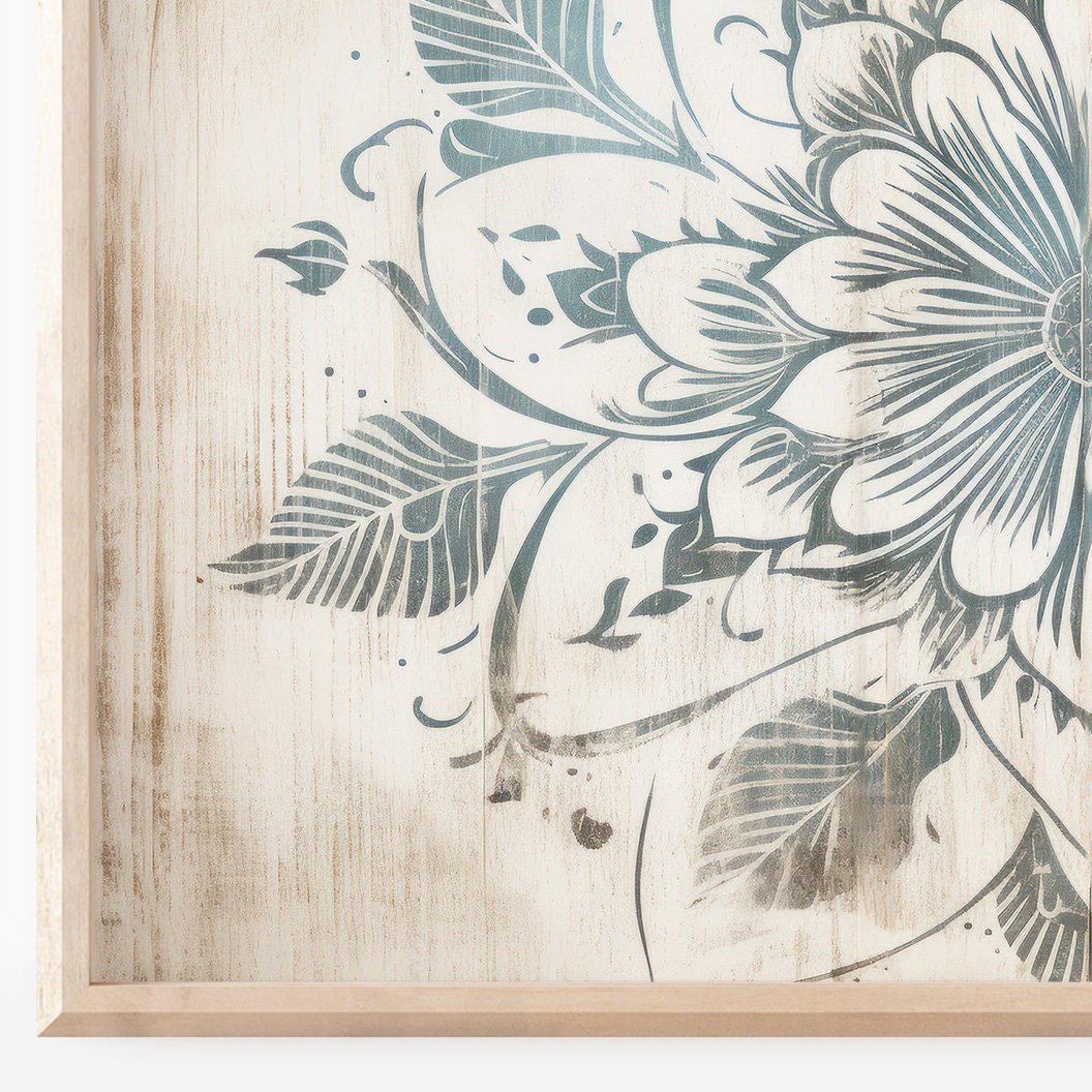 Ornamental Floral Wall Art – Botanical Bedroom Print