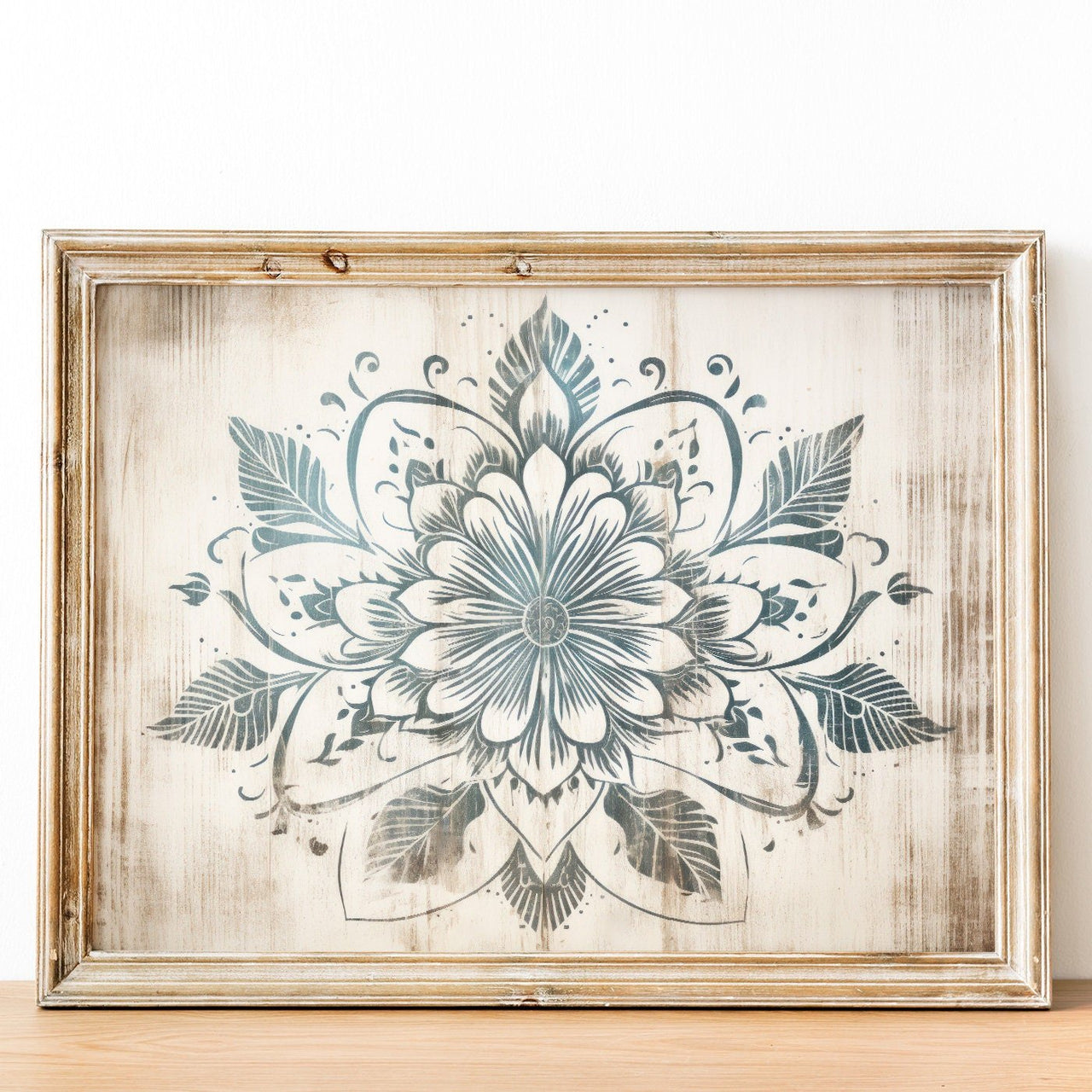 Ornamental Floral Wall Art – Botanical Bedroom Print