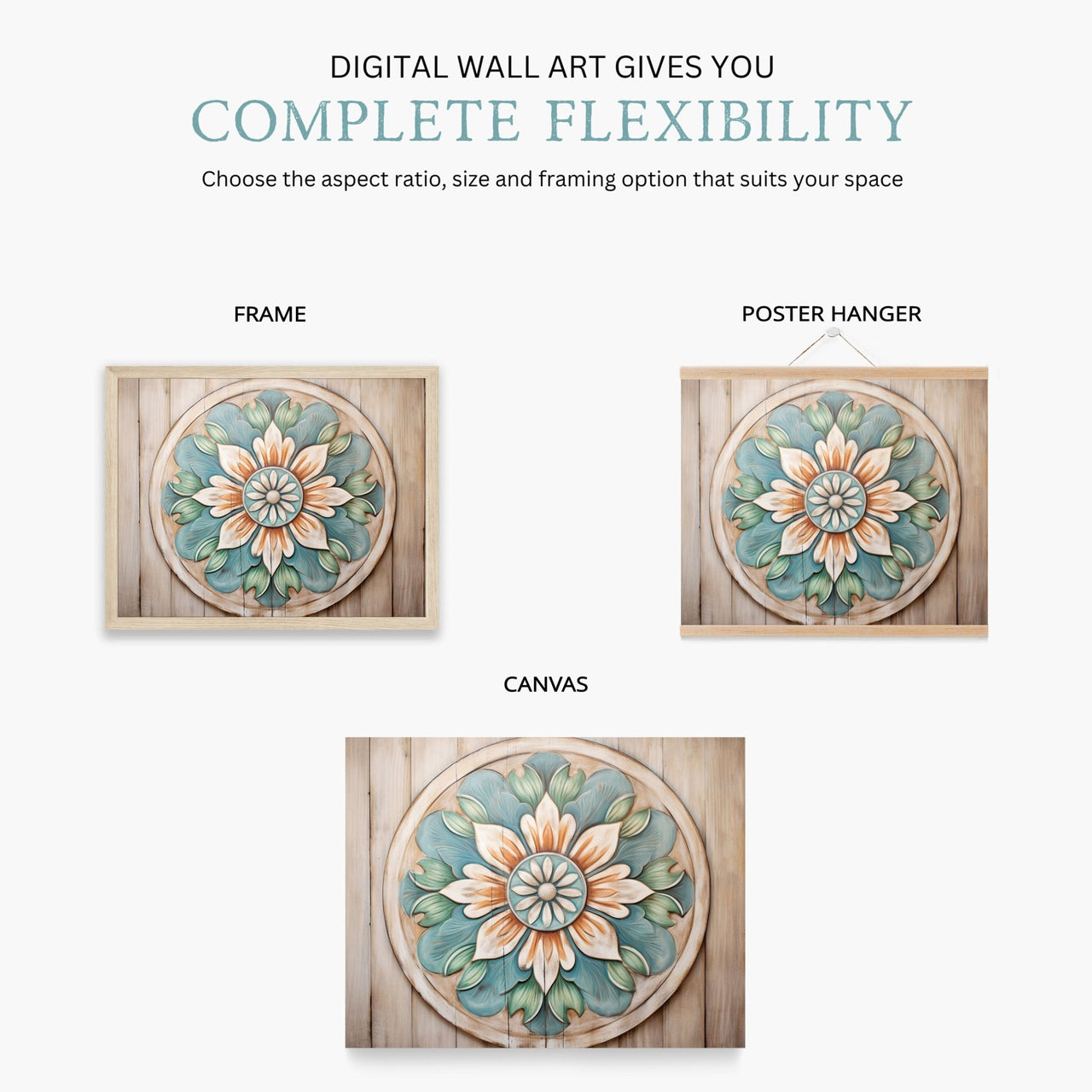 Mandala Wall Art – Floral Living Room Print