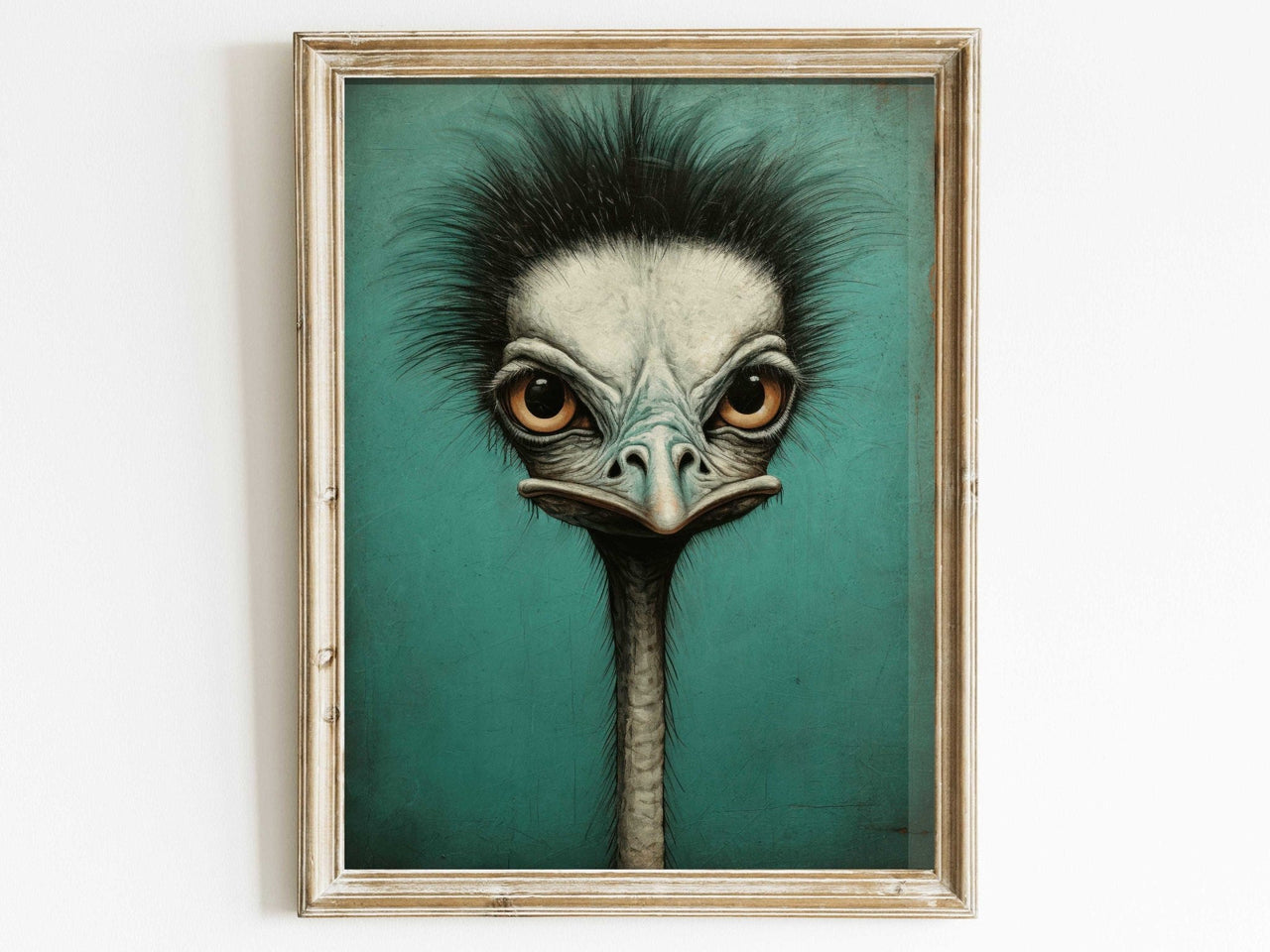 Ostrich Wall Art – Bird Living Room Print