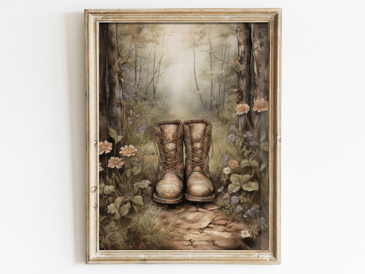 Outdoors Adventure Wall Art, Hiking Print, Vintage Nature Decor - WildfieldPrints