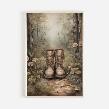 Outdoors Adventure Wall Art, Hiking Print, Vintage Nature Decor - WildfieldPrints