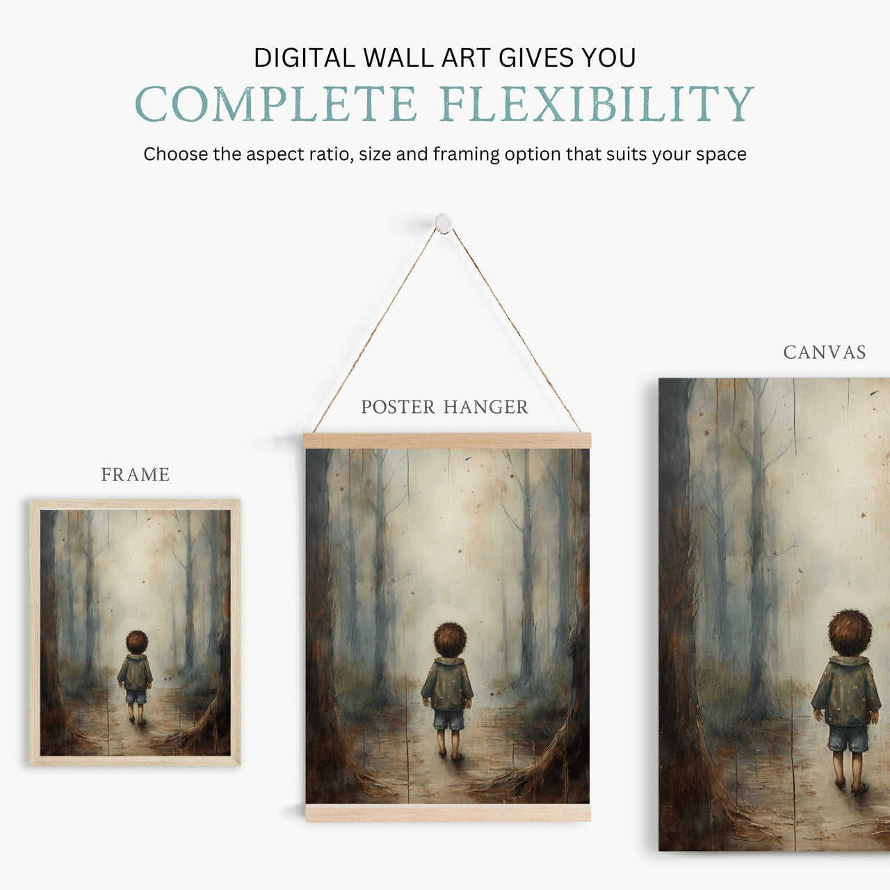 Forest Wall Art – Adventure Boys Room Print