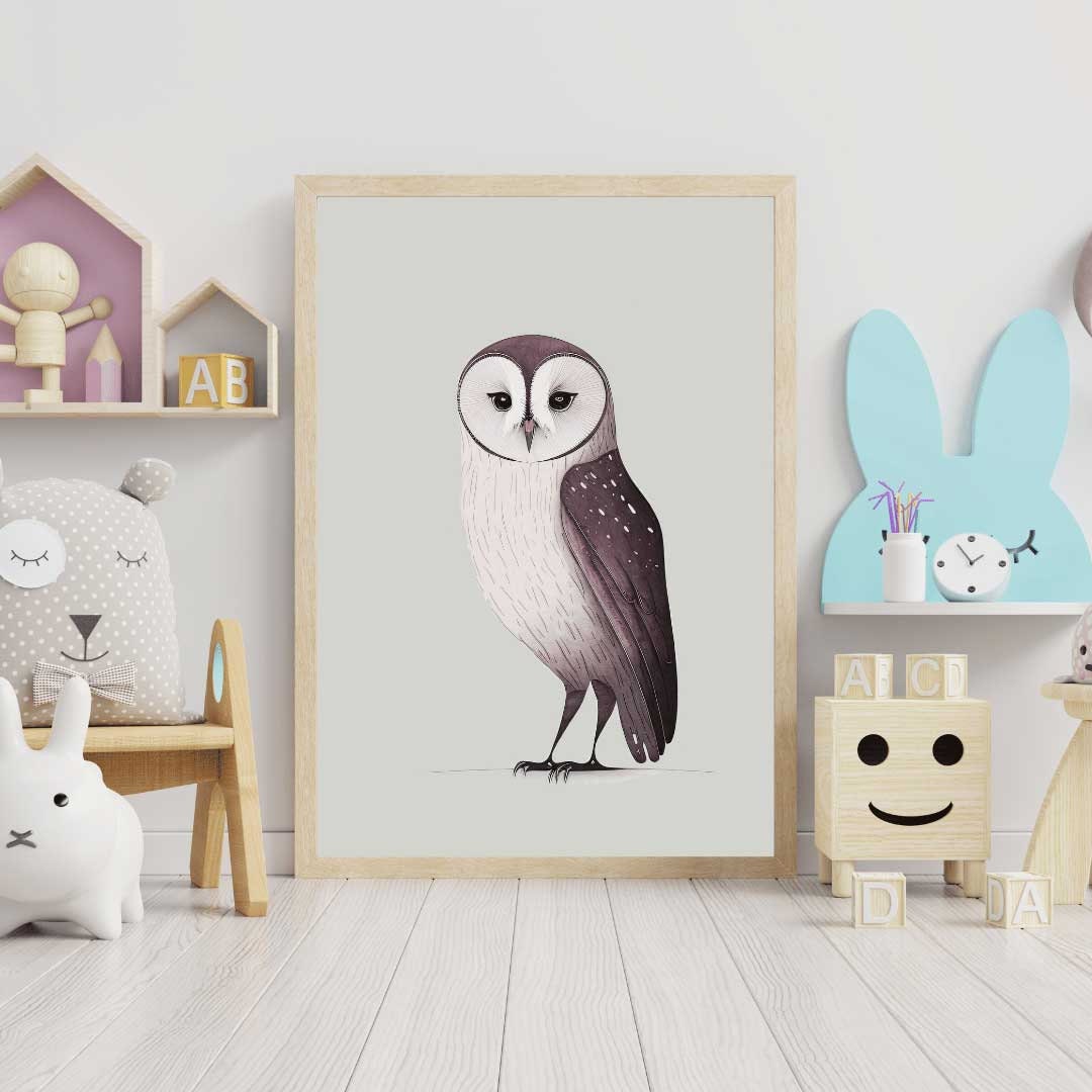 Owl Wall Art – Animal Nursery Print