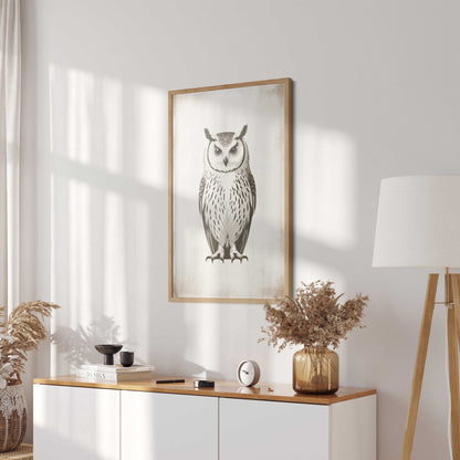 Owl Wall Art, Vintage Nursery Decor, Forest Animal Painting - WildfieldPrints