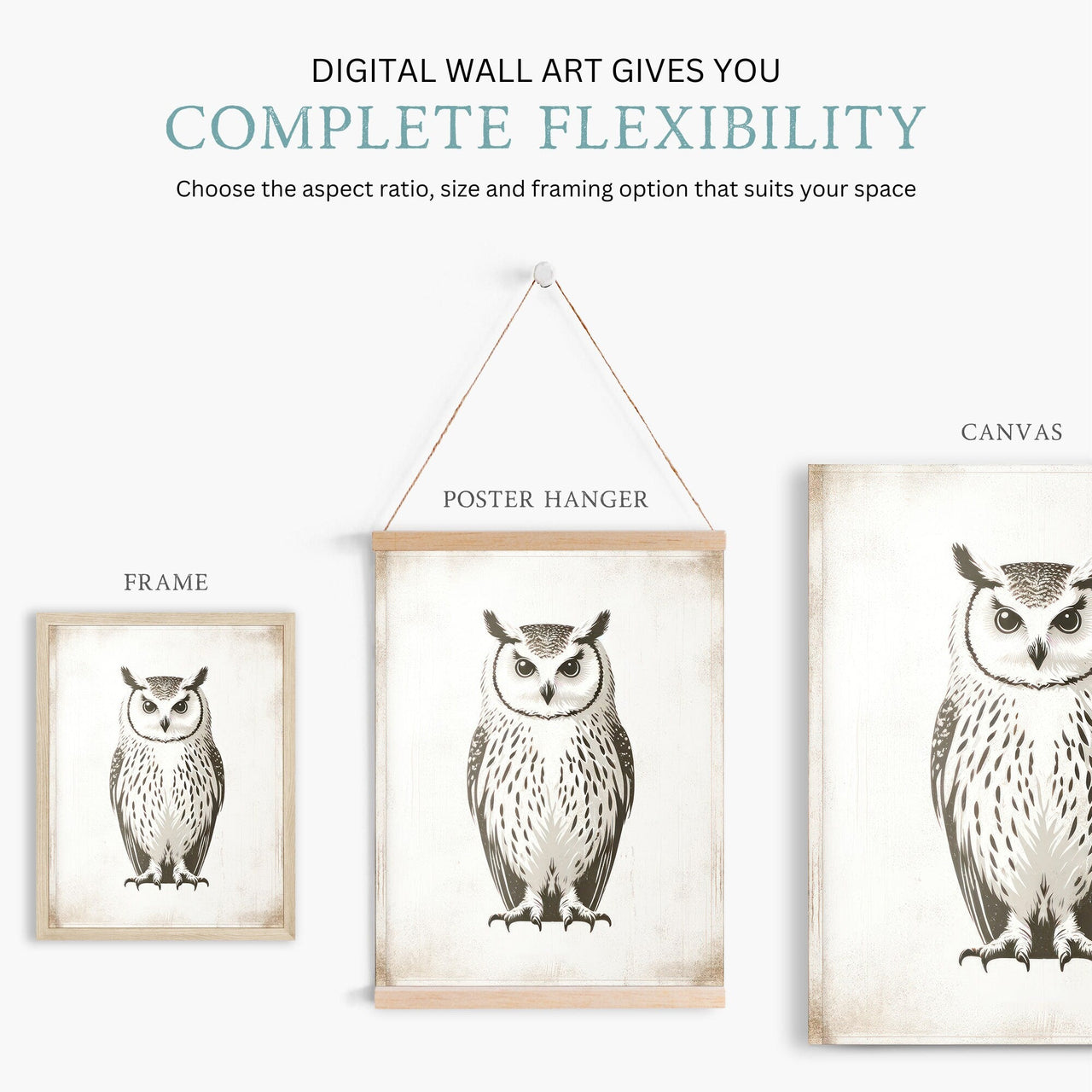 Owl Wall Art – Forest Animal Nursery Print