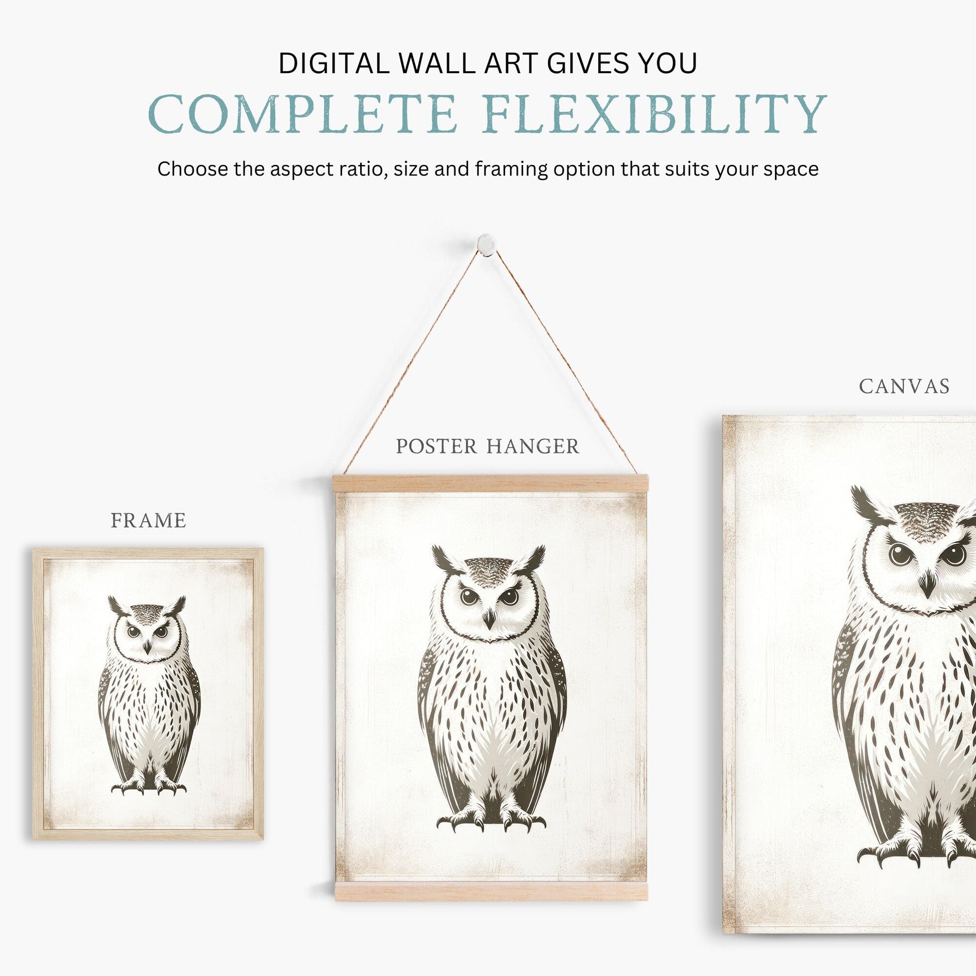 Owl Wall Art, Vintage Nursery Decor, Forest Animal Painting - WildfieldPrints