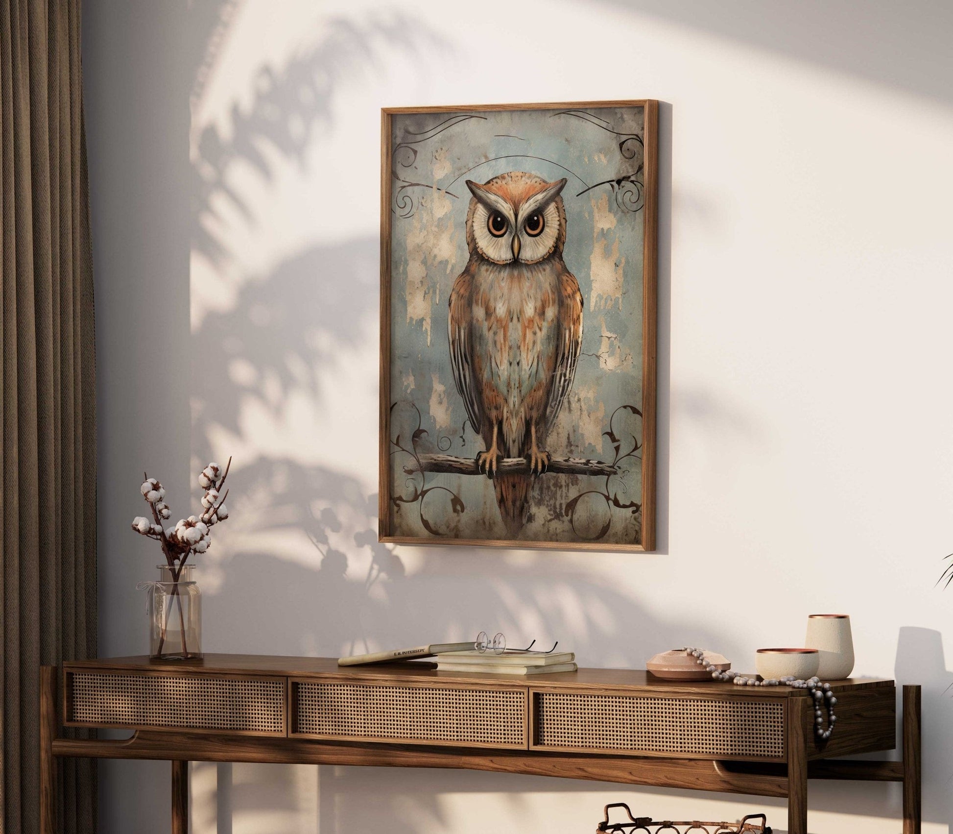 Owl Wall Art, Vintage Nursery Decor, Forest Animal Print - WildfieldPrints
