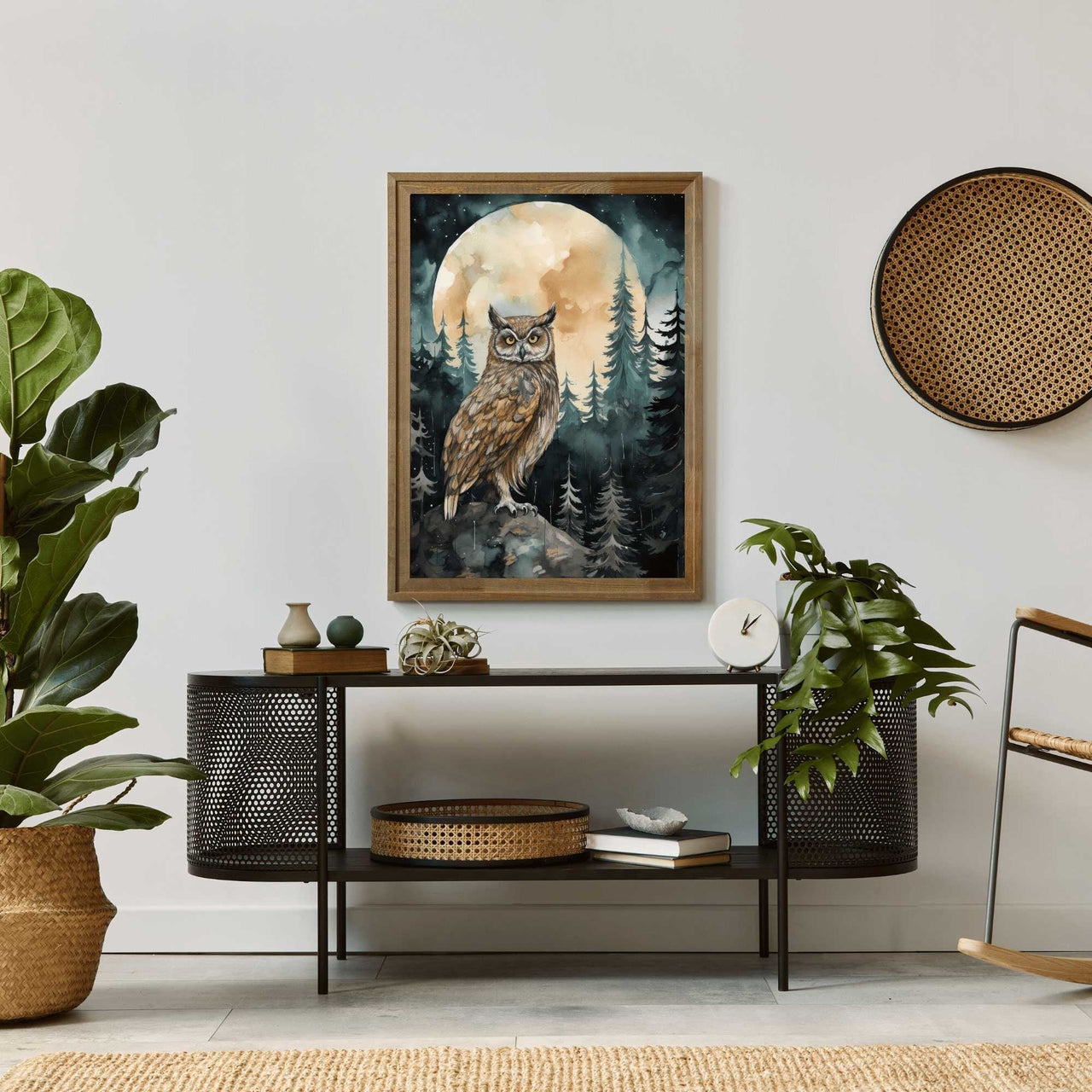 Owl Watercolor Wall Art – Nature Nursery Print