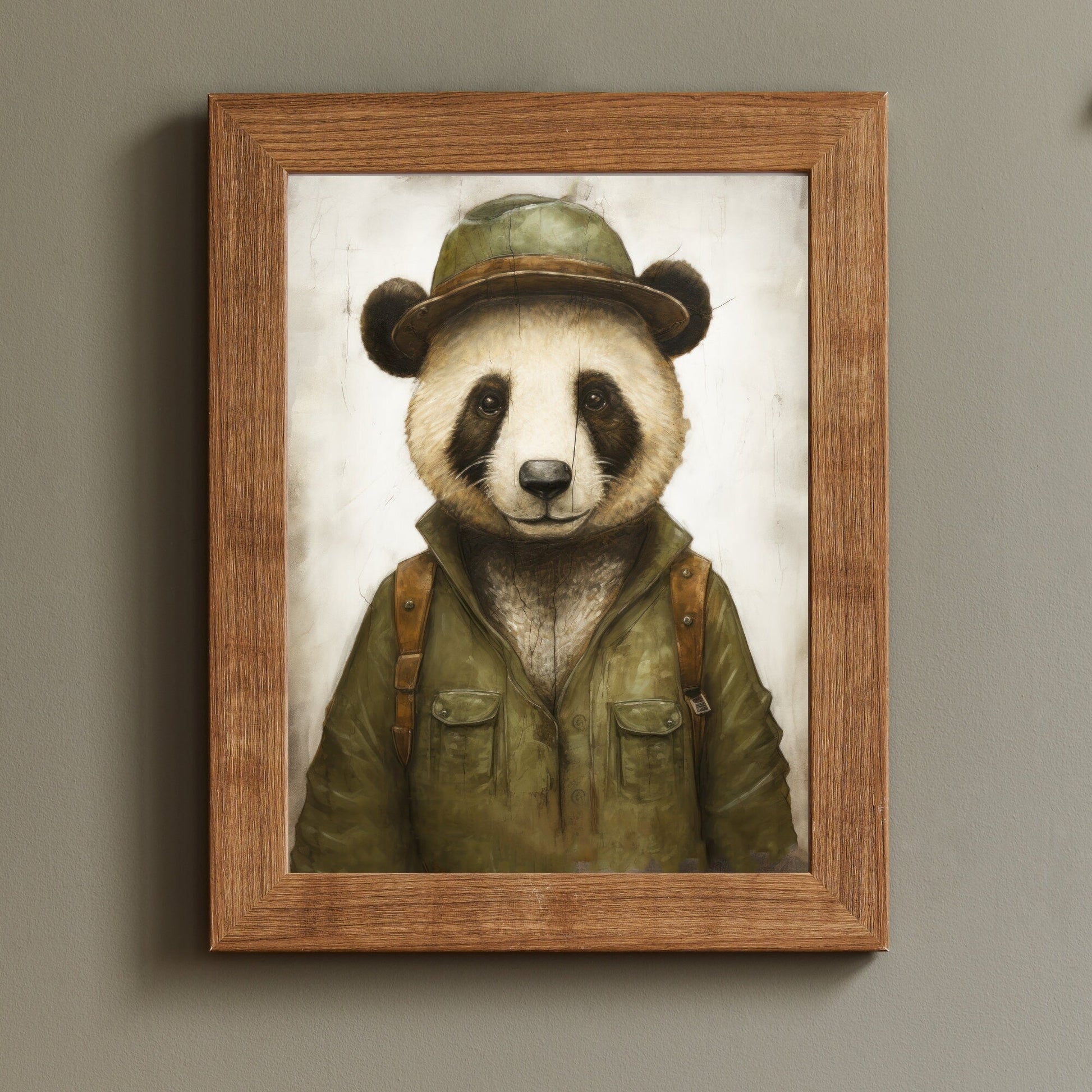 Panda Wall Art, Vintage Nursery Decor, Kids Room Animal Prints - WildfieldPrints