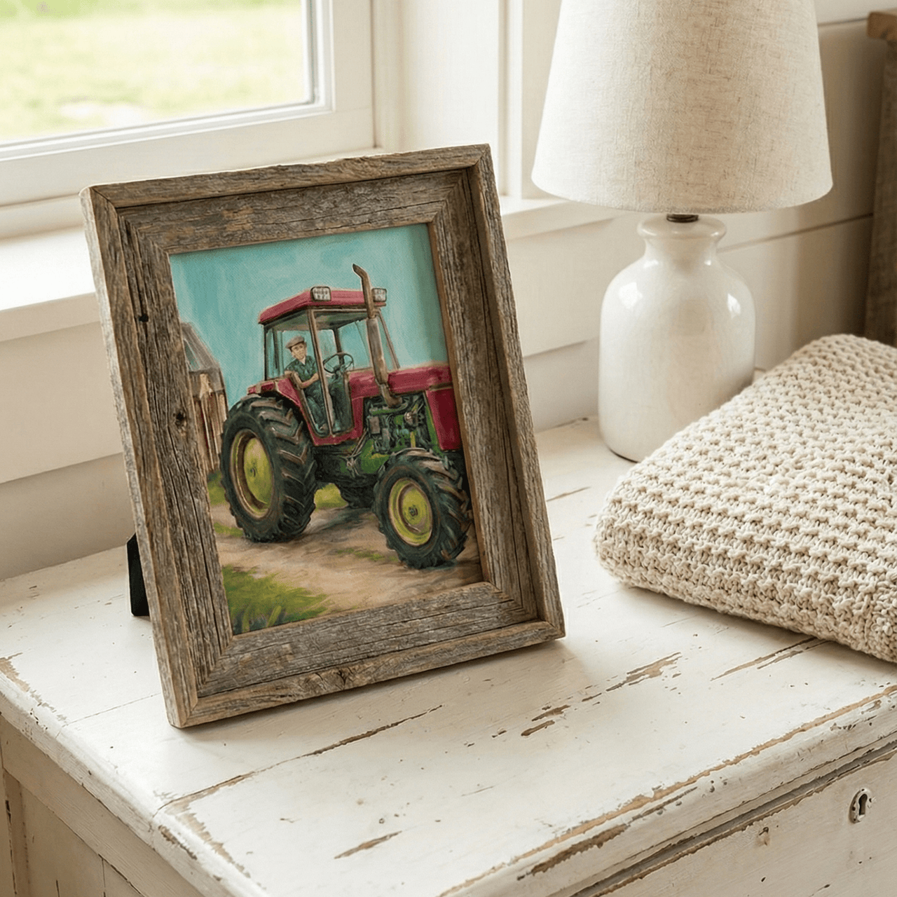 Personalized Tractor Print for Kids — Farm Themed Kids Room Wall Decor