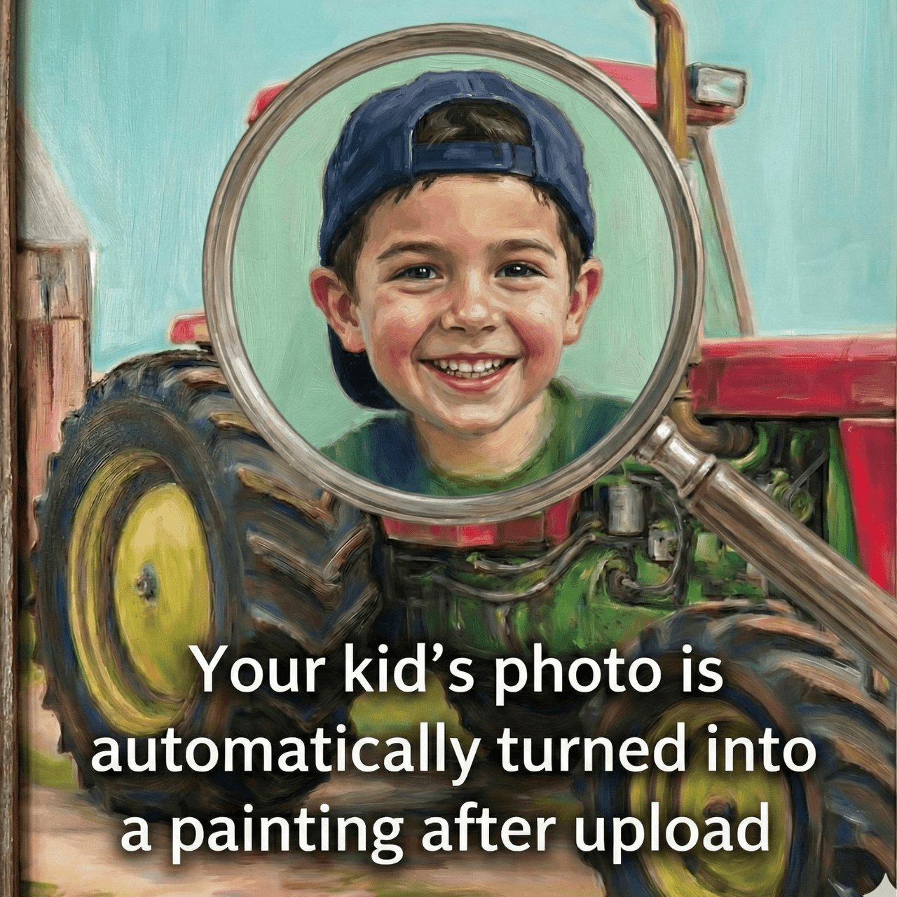 Personalized Tractor Print for Kids — Farm Themed Kids Room Wall Decor