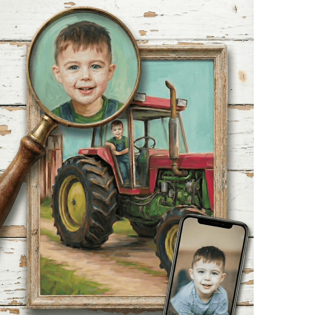 Personalized Tractor Print for Kids — Farm Themed Kids Room Wall Decor