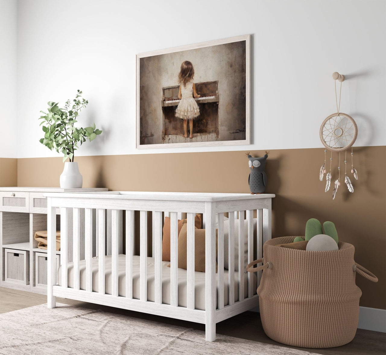 Piano Wall Art – Music Nursery Print for Girls