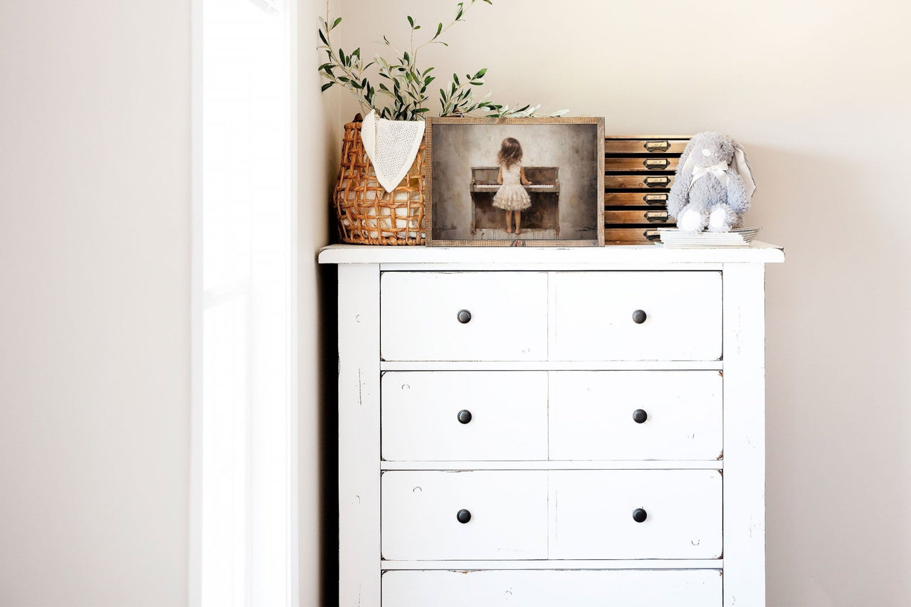 Piano Wall Art – Music Nursery Print for Girls