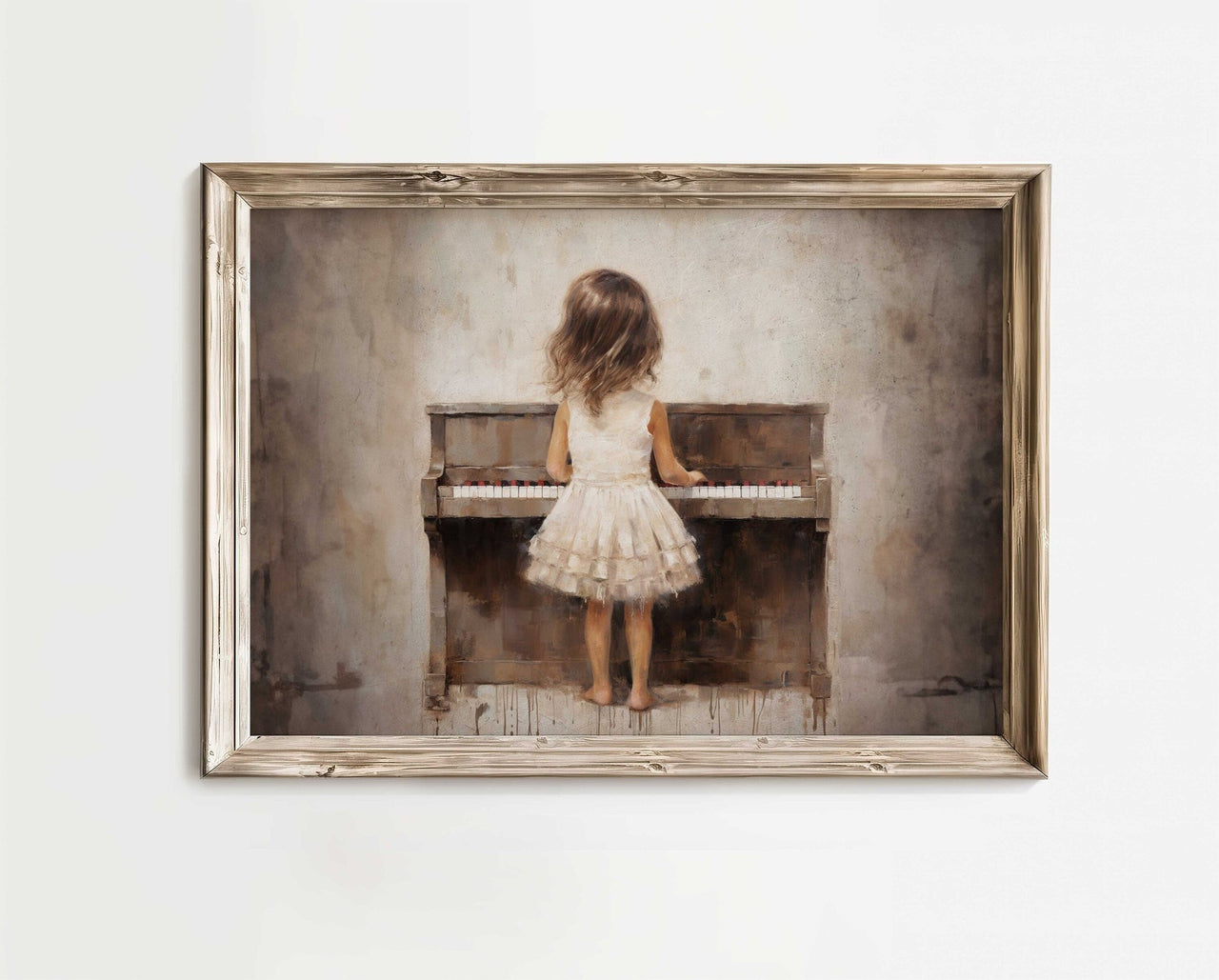 Piano Wall Art – Music Nursery Print for Girls