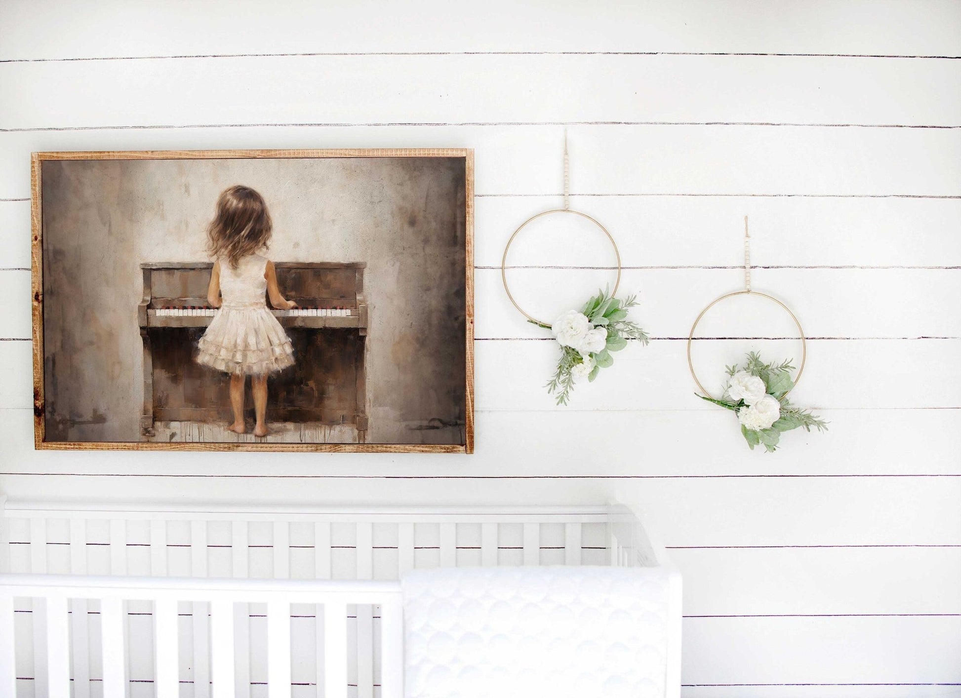 Piano Nursery Decor, Music Print for Girls, Vintage Wall Art - WildfieldPrints