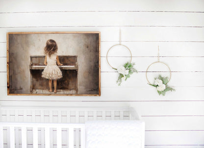 Piano Nursery Decor, Music Print for Girls, Vintage Wall Art - WildfieldPrints