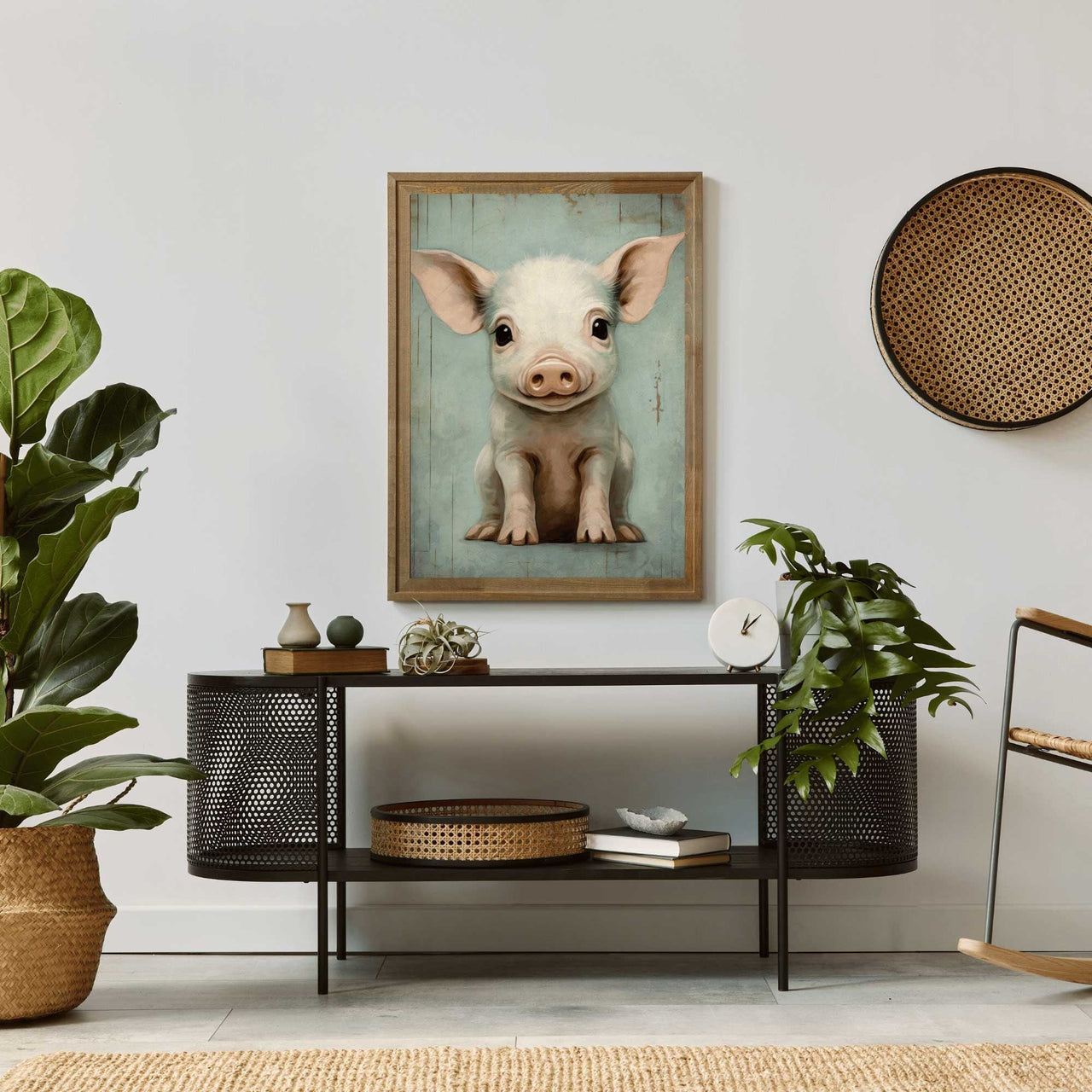 Piglet Wall Art – Farm Nursery Print
