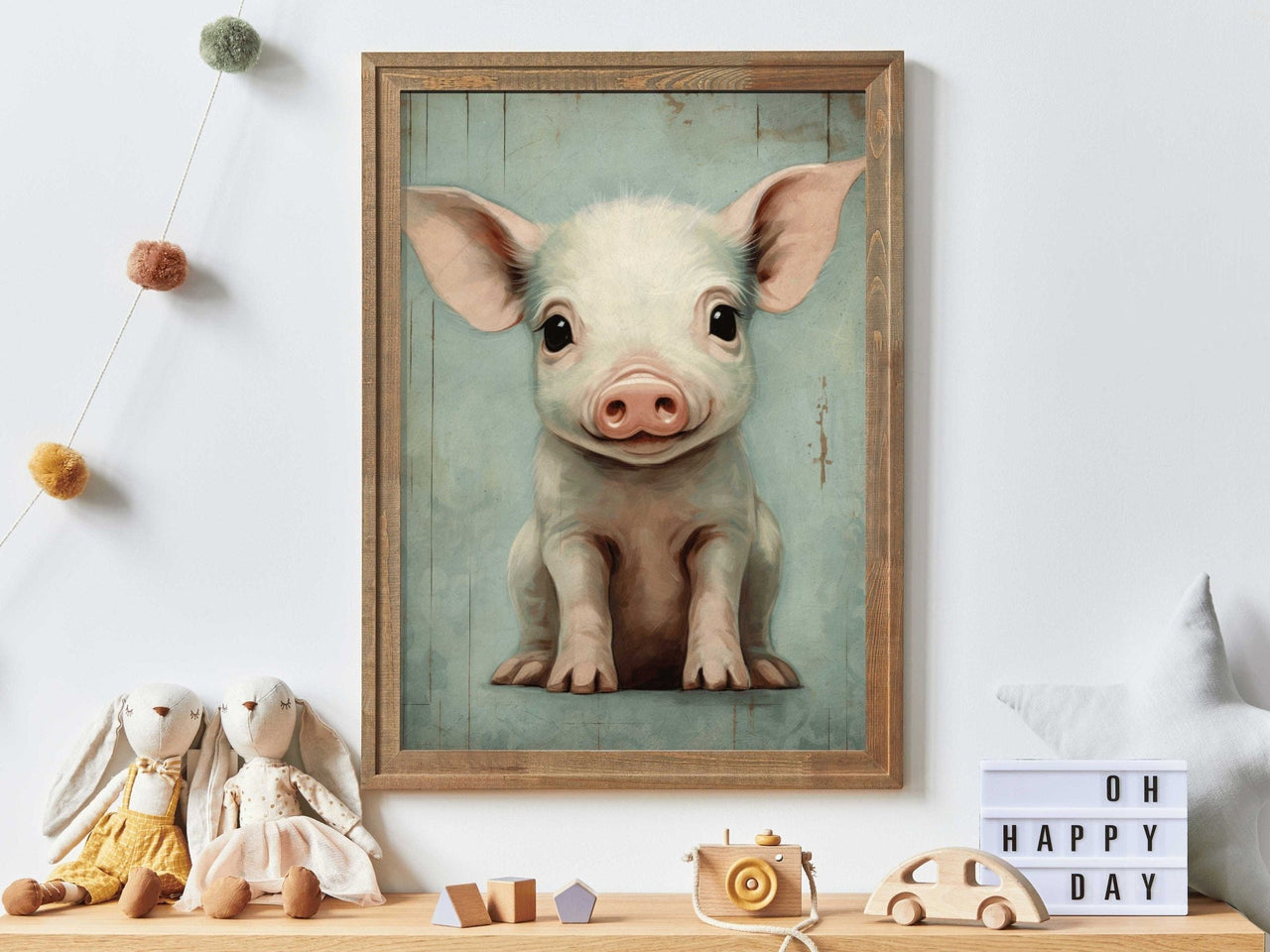 Piglet Wall Art – Farm Nursery Print
