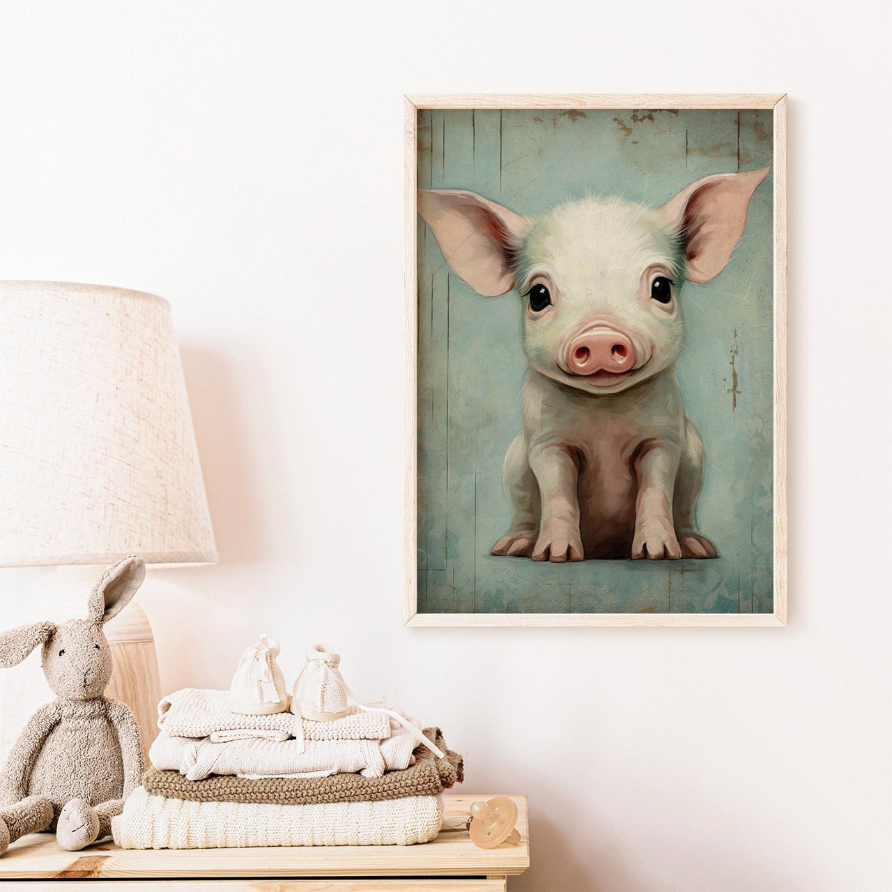 Piglet Wall Art – Farm Nursery Print