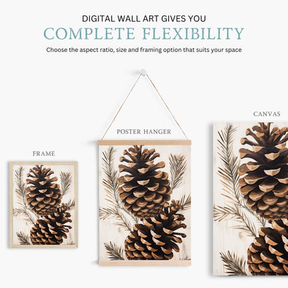 Pine Cone Wall Art, Forest Themed Decor, Rustic Home Accents - WildfieldPrints