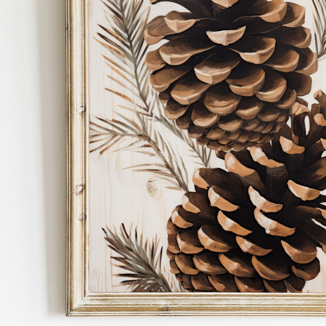 Pine Cone Wall Art – Forest Living Room Print