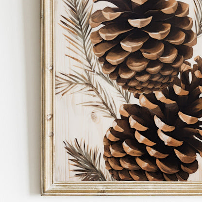 Pine Cone Wall Art, Forest Themed Decor, Rustic Home Accents - WildfieldPrints