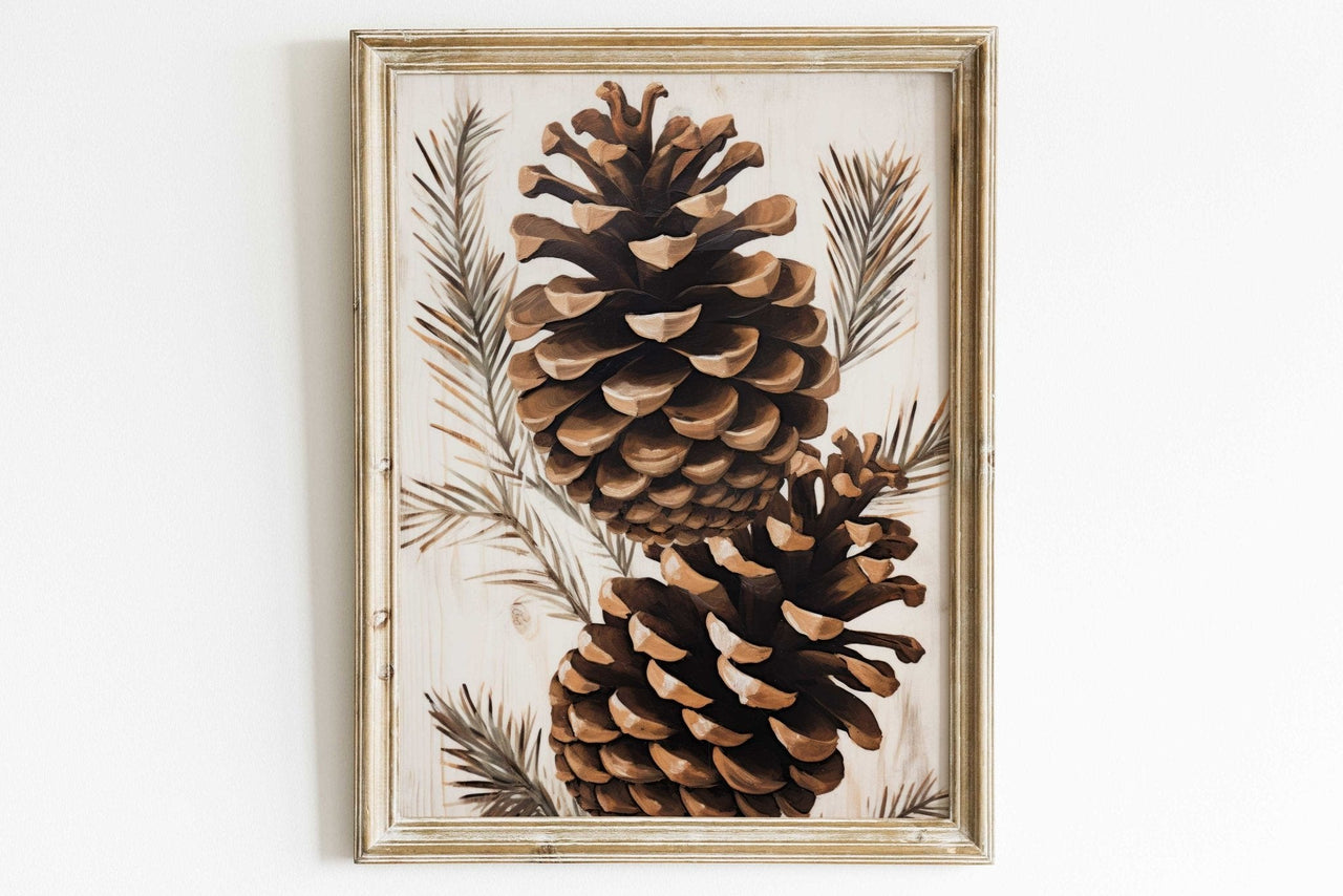 Pine Cone Wall Art – Forest Living Room Print