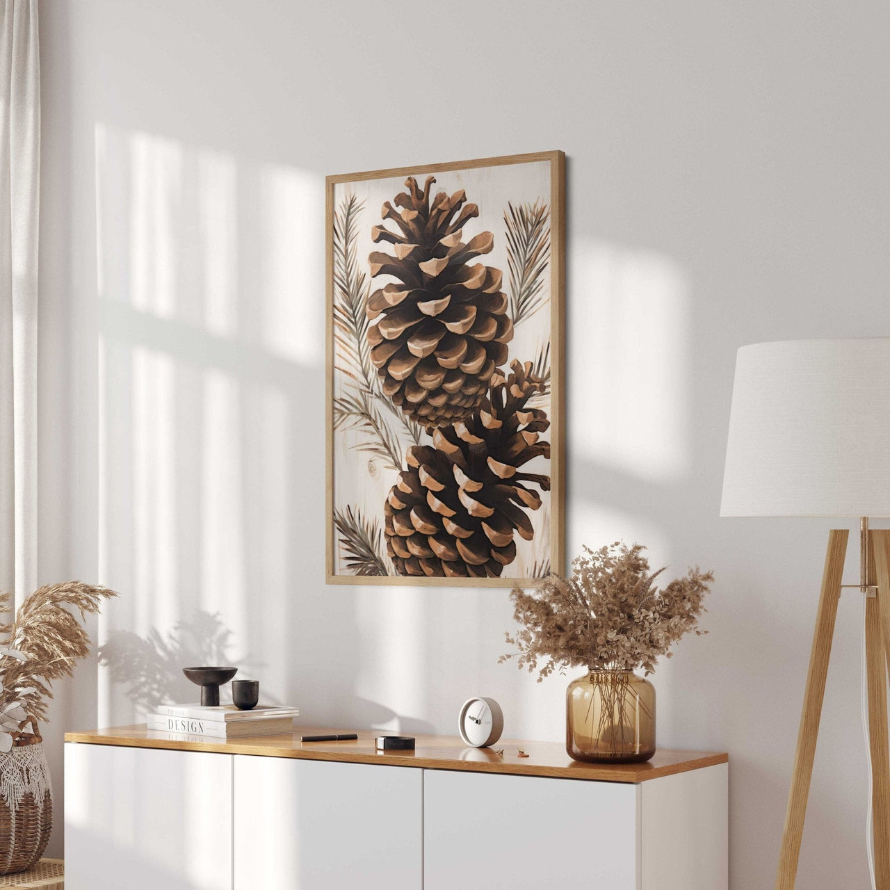 Pine Cone Wall Art – Forest Living Room Print