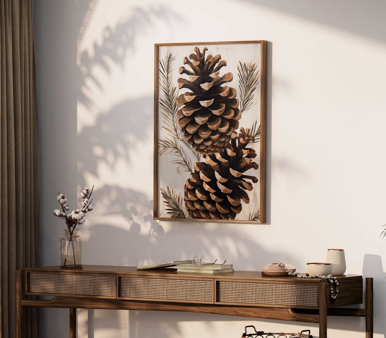 Pine Cone Wall Art – Forest Living Room Print