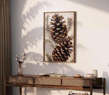 Pine Cone Wall Art, Forest Themed Decor, Rustic Home Accents - WildfieldPrints