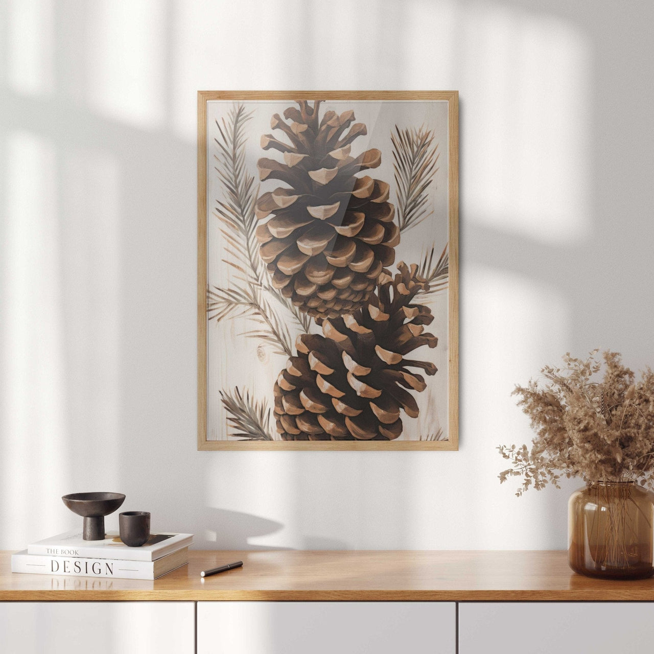 Pine Cone Wall Art – Forest Living Room Print