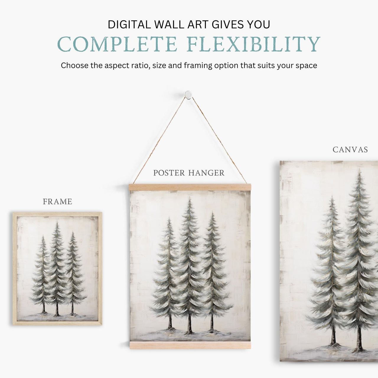 Spruce Tree Wall Art – Forest Nursery Print for Boys
