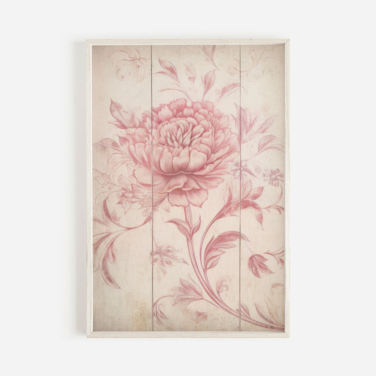 Pink Floral Wall Art – Flower Living Room Print