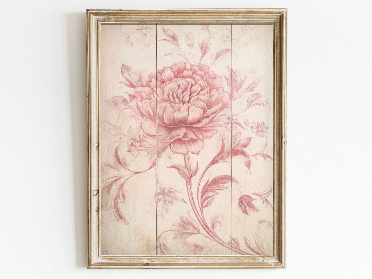 Pink Floral Wall Art – Flower Living Room Print