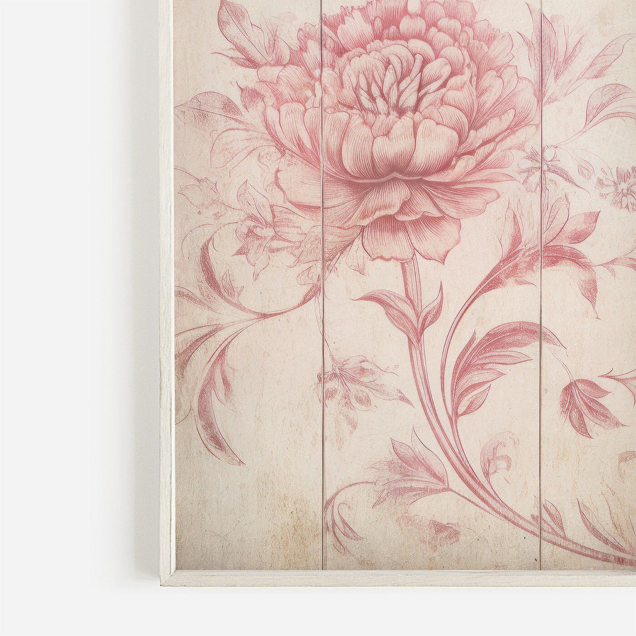 Pink Floral Wall Art – Flower Living Room Print
