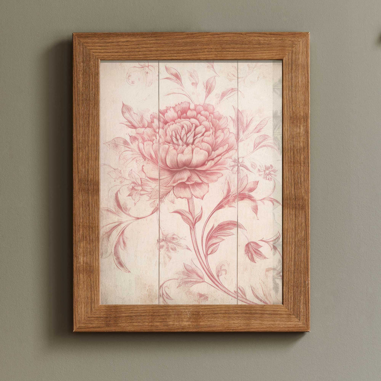 Pink Floral Wall Art – Flower Living Room Print