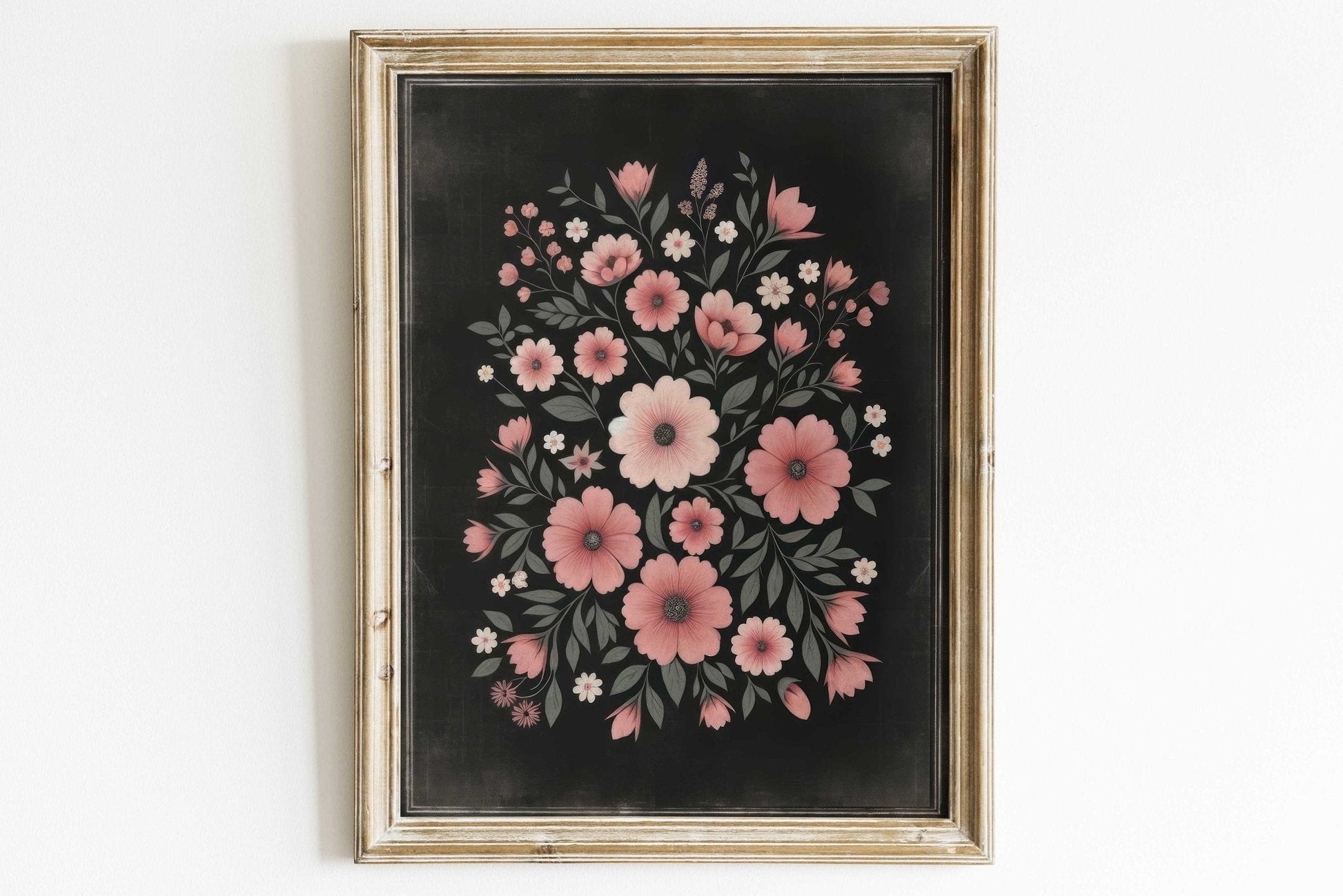 Pink Flower Art, Modern Farmhouse Nursery Decor, Floral Wall Decor - WildfieldPrints