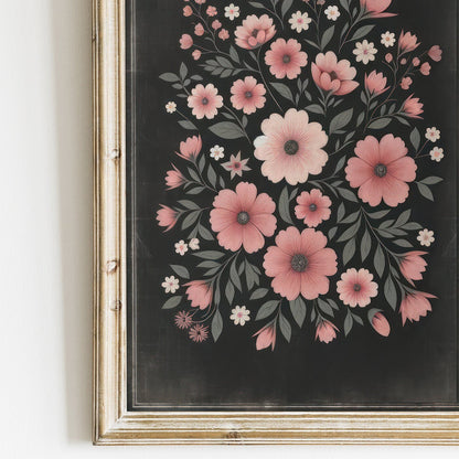 Pink Flower Art, Modern Farmhouse Nursery Decor, Floral Wall Decor - WildfieldPrints