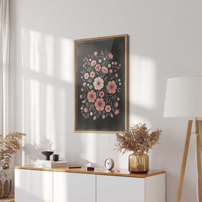 Pink Flower Art, Modern Farmhouse Nursery Decor, Floral Wall Decor - WildfieldPrints
