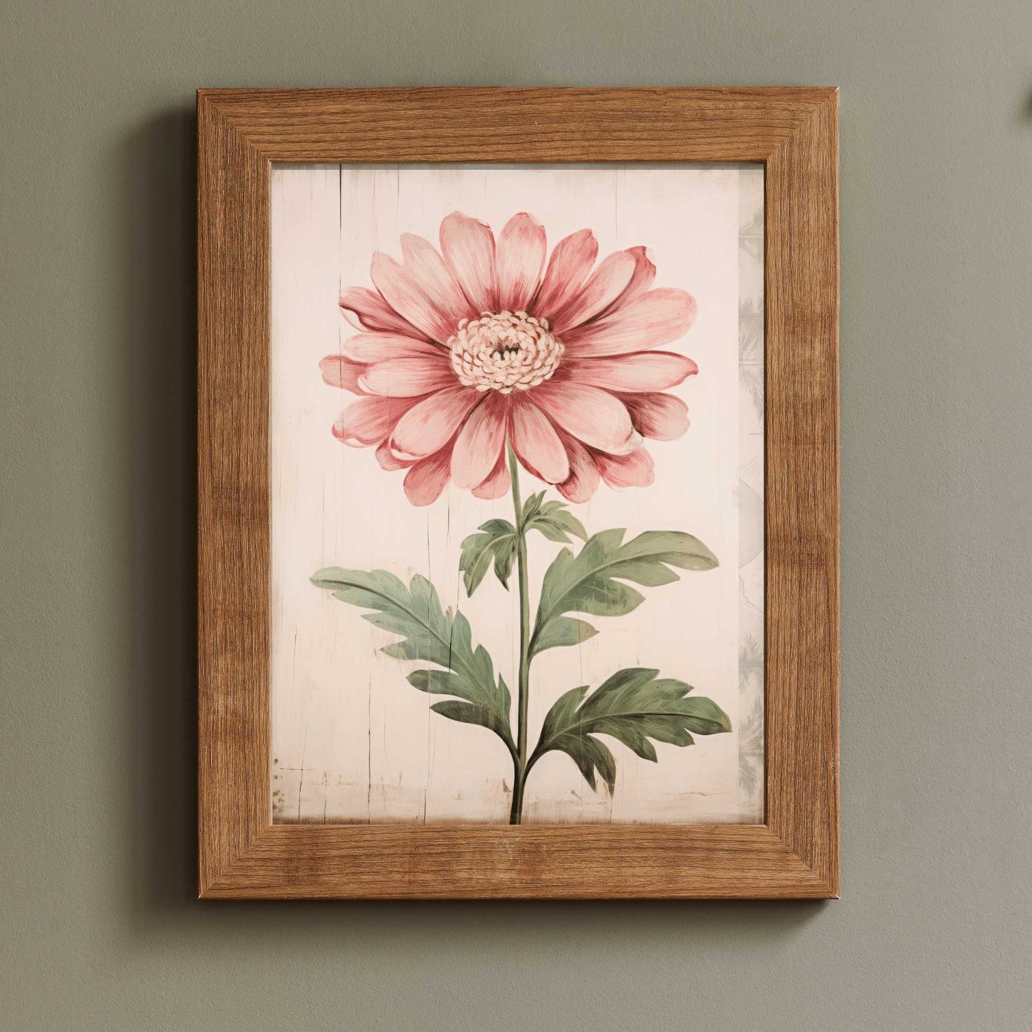 Pink Flower Art Print, Rustic Floral Wall Decor, Shabby Chic Design - WildfieldPrints
