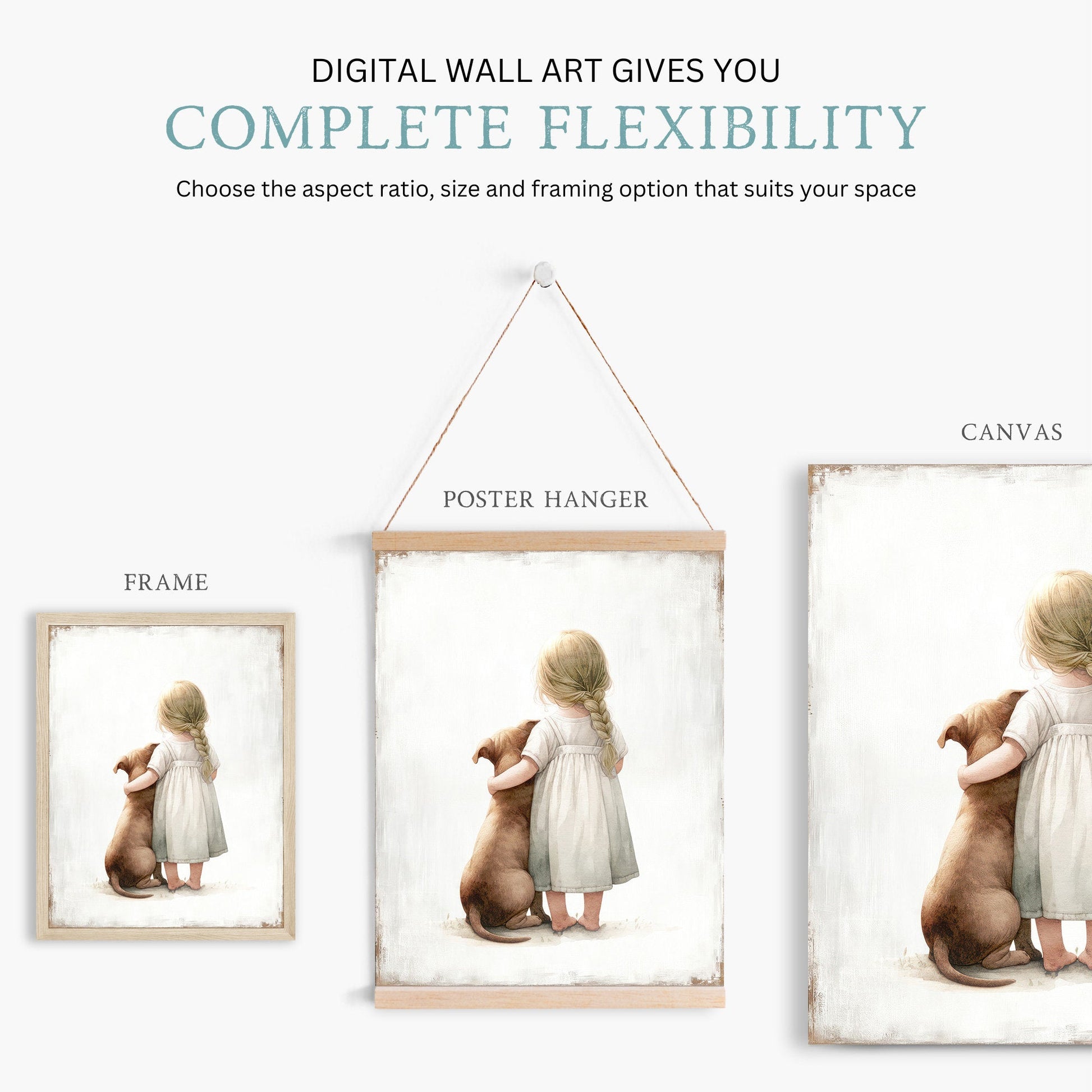 Pit Bull Art, Toddler Room Decor, Girl & Dog Wall Decor - WildfieldPrints