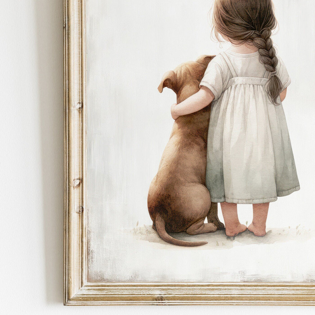 Pitbull Wall Art – Dog Nursery Print for Toddler Room