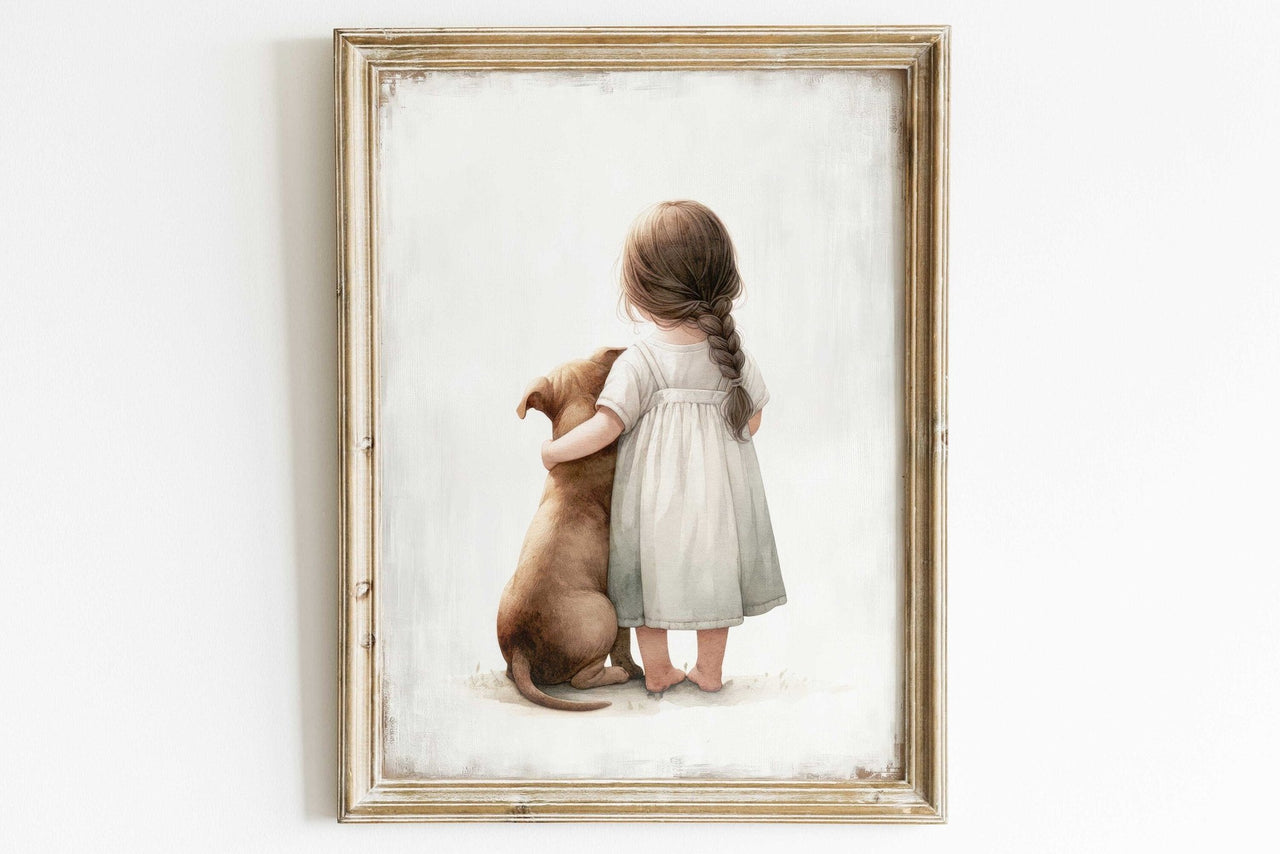 Pitbull Wall Art – Dog Nursery Print for Toddler Room