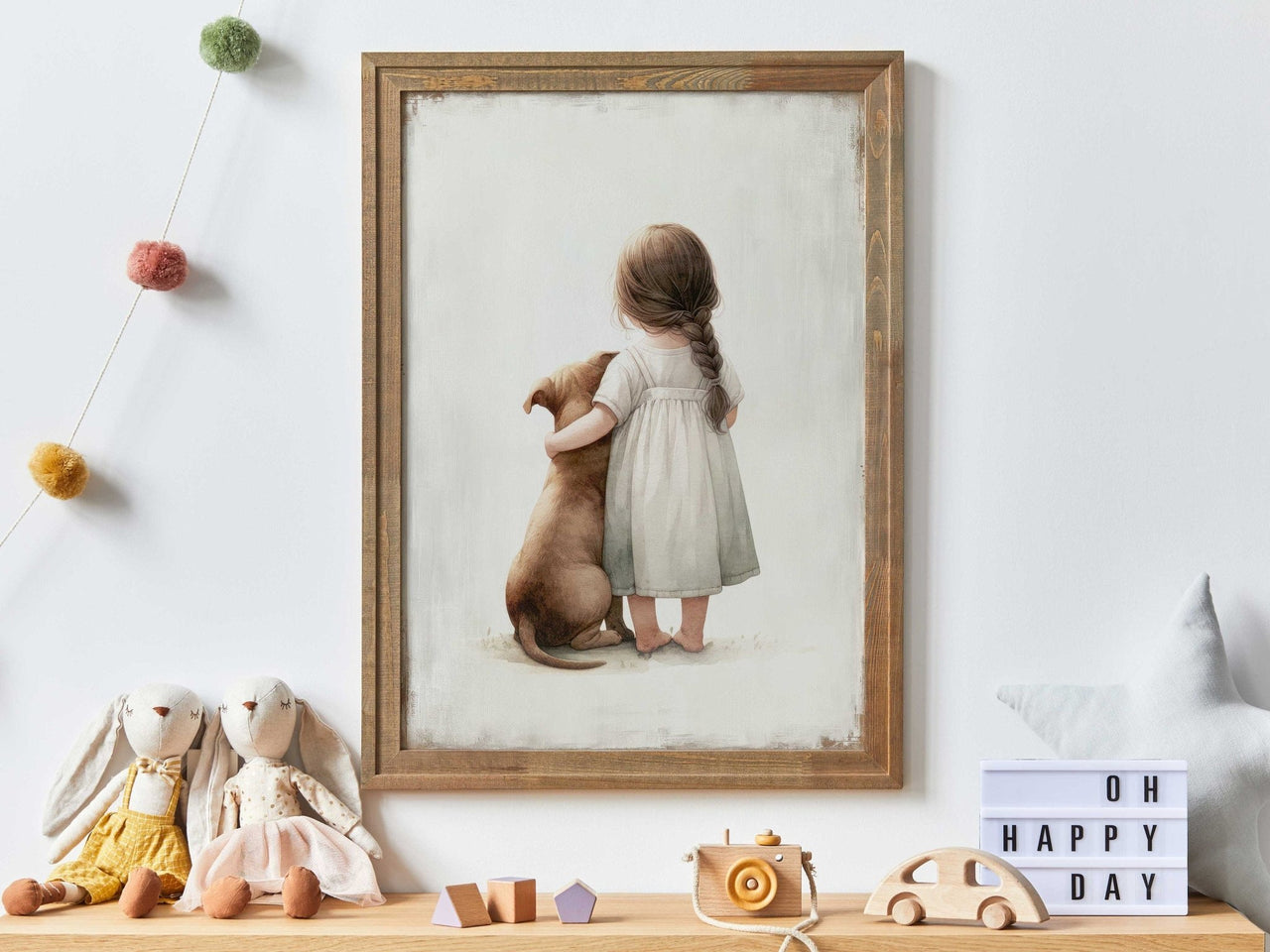 Pitbull Wall Art – Dog Nursery Print for Toddler Room