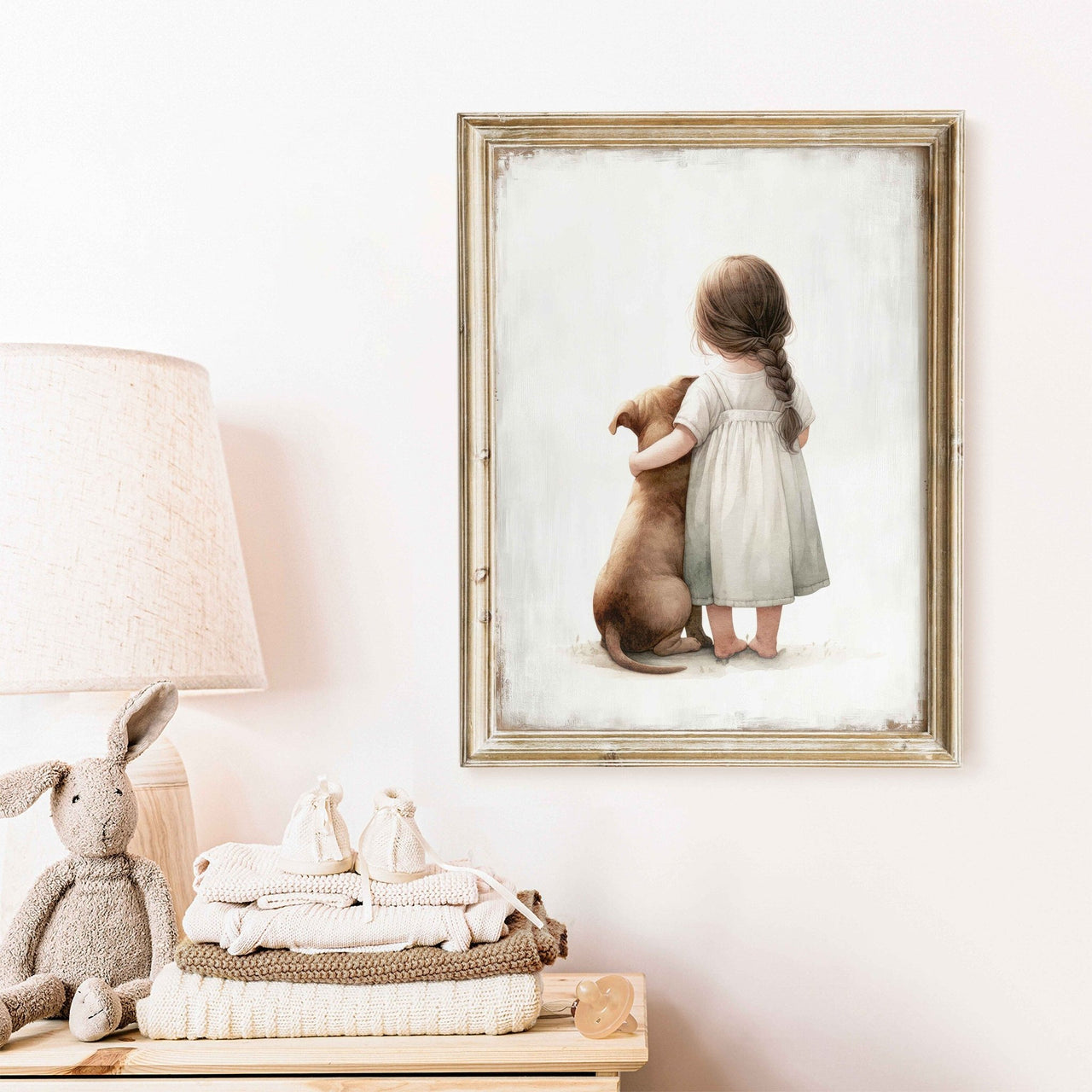 Pitbull Wall Art – Dog Nursery Print for Toddler Room