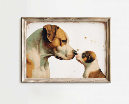 Pitbull Wall Art, Puppy Portrait, Decor for Dog Lovers - WildfieldPrints