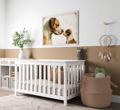 Pitbull Wall Art, Puppy Portrait, Decor for Dog Lovers - WildfieldPrints