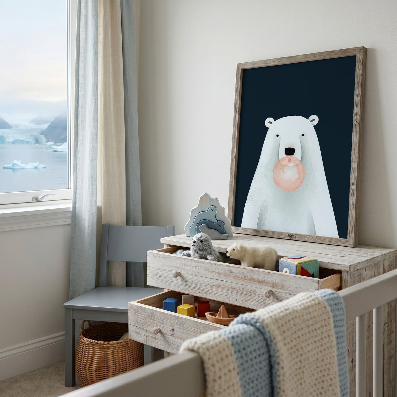 Polar Bear Wall Art – Animal Nursery Print